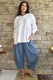 Annie Cushion Cotton Peter Pan Smock Blouse White